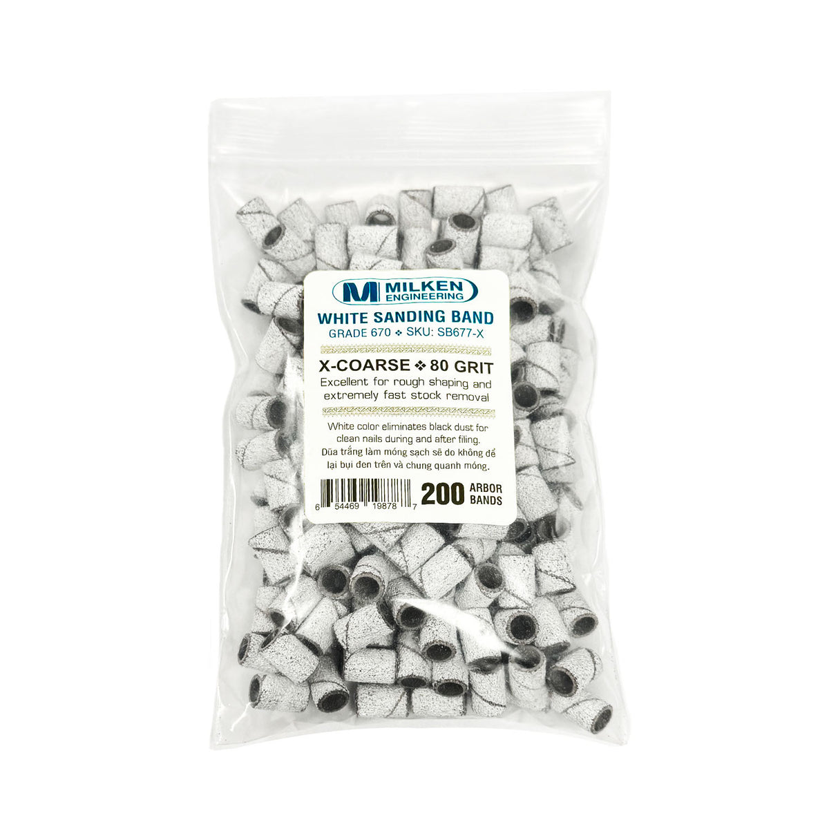 Milken Sanding Bands White X-Coarse 80 Grit 200ct SB677-X