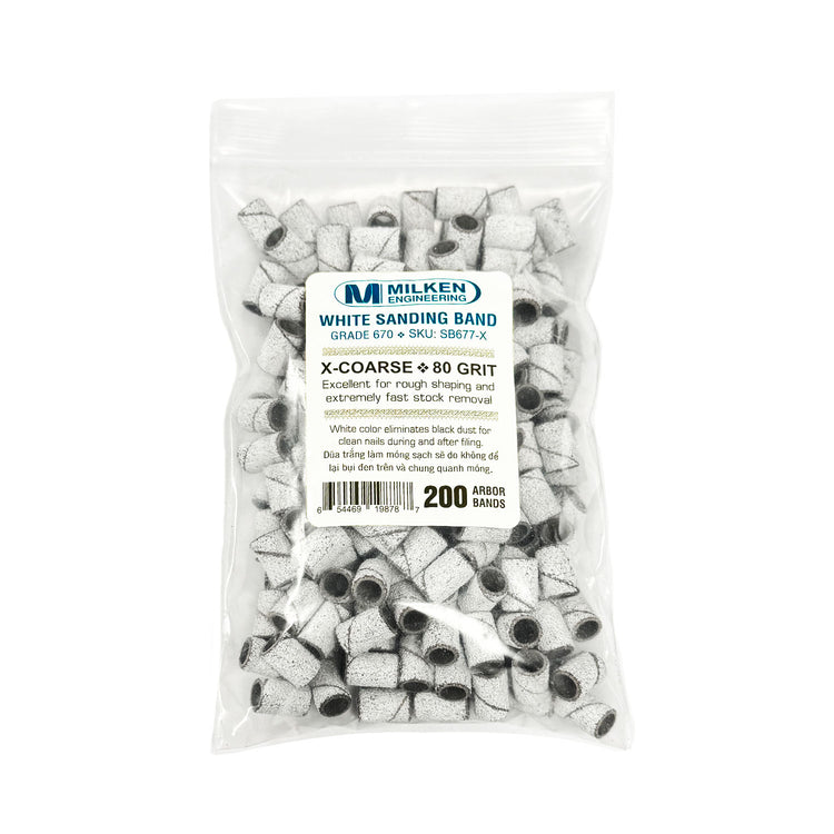 Milken Sanding Bands White X-Coarse 80 Grit 200ct SB677-X