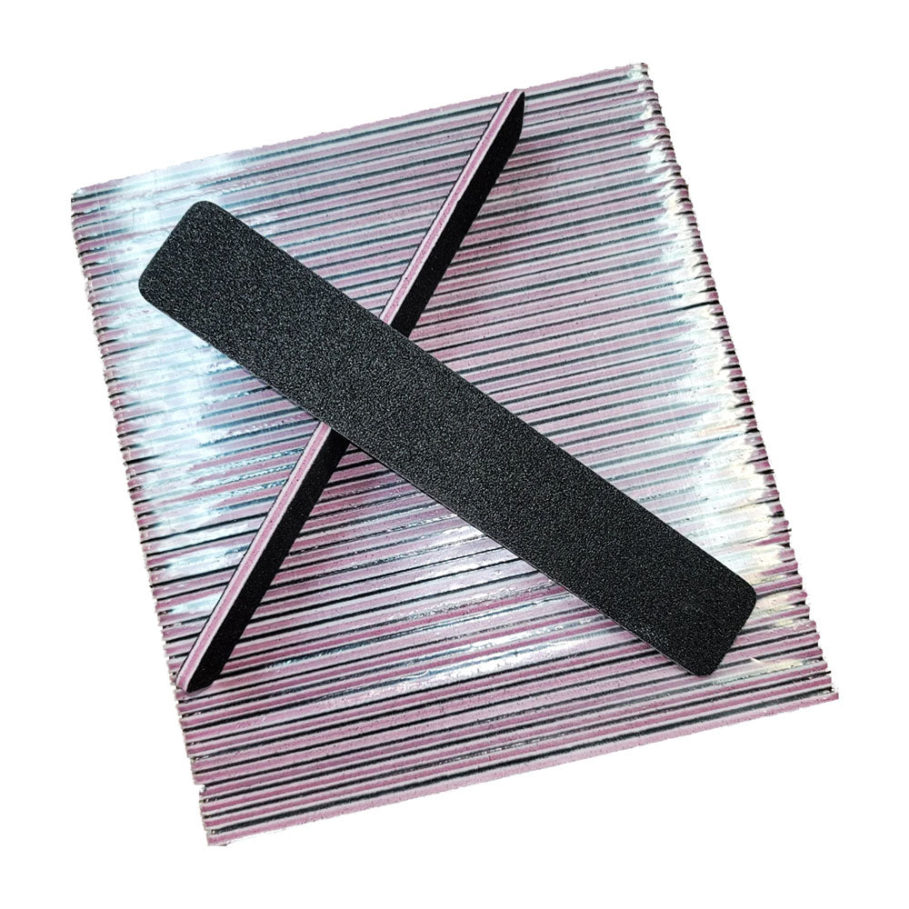 Nail File Jumbo Black 100/100 Washable Serrated Peach 24127