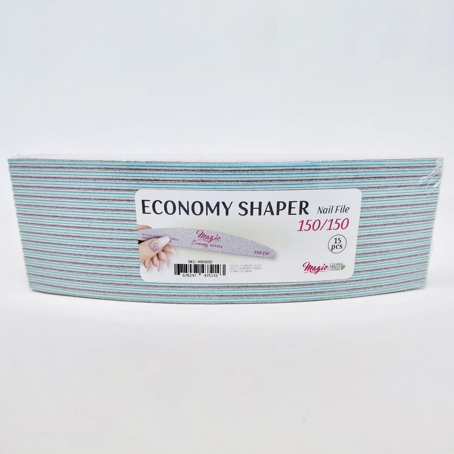 Magic Economy Shaper Zebra Nail File Grit 150/150 Pack15