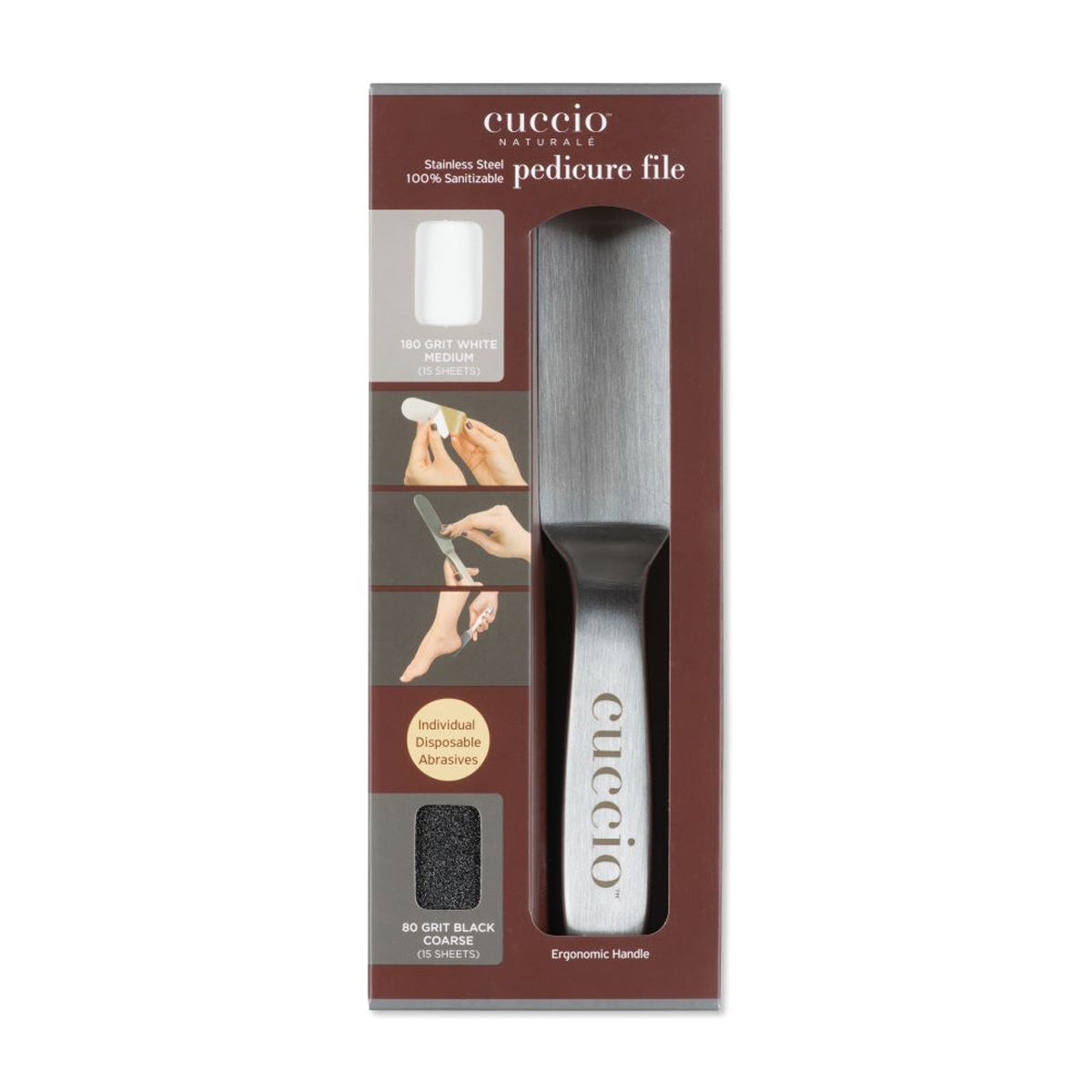CuccioPRO Râpe à Pédicure en Acier Inoxydable avec 30 Feuilles 15370