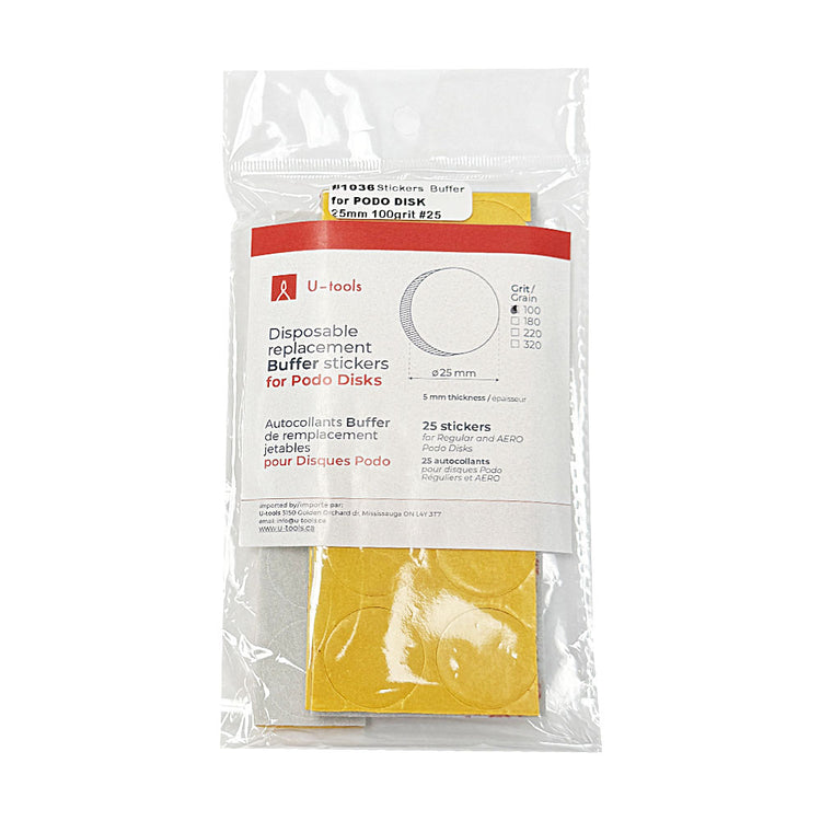U-Tools 25 Stickers Buffer For Podo Disk 25mm Grit100 #1036