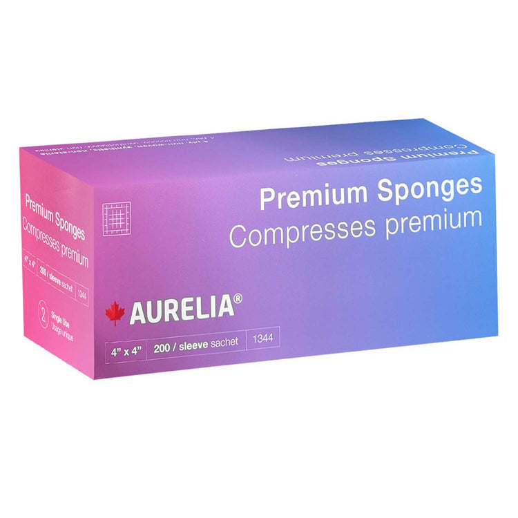 Aurelia Premium Sponges Nonwoven 200PK 4" x 4"/4-Ply - 1344