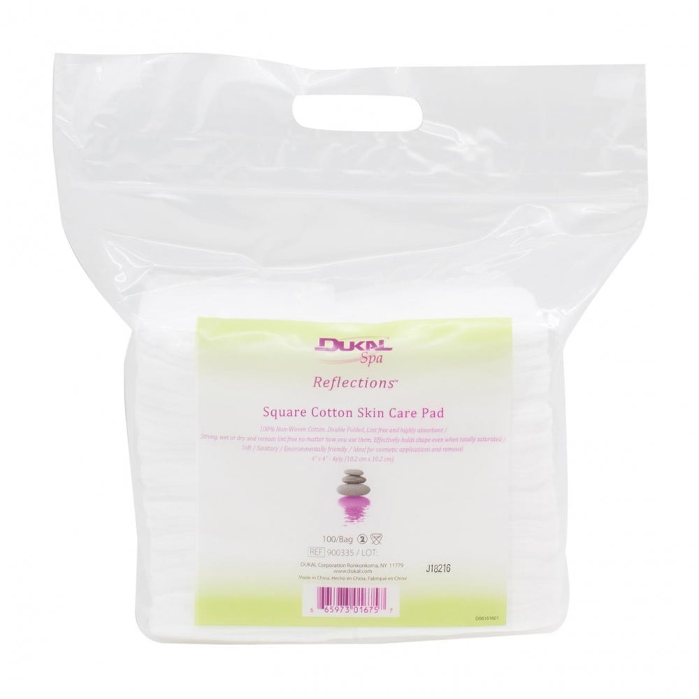 Dukal Square Cotton Skin Care Pad 100/Bag, #900335