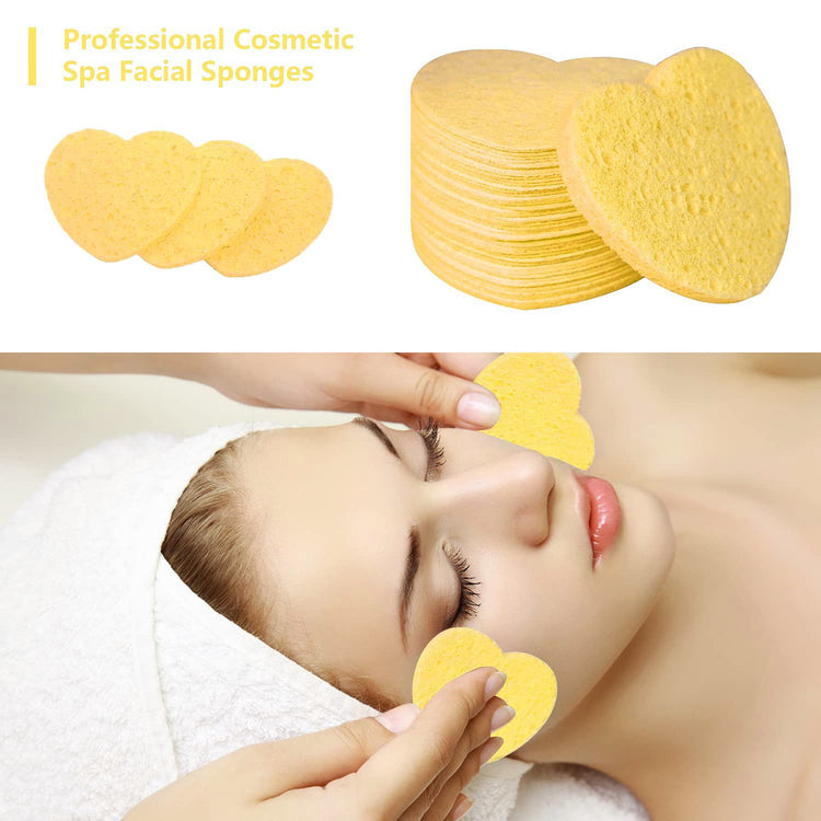 Heart Shaped Compressed Facial Sponge 50pcs 08087