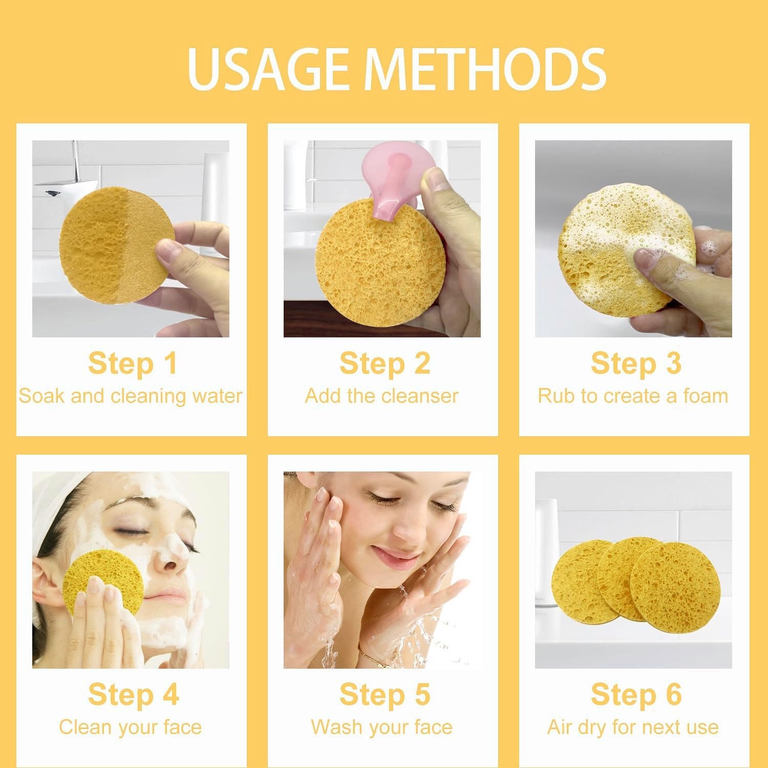 Round Shaped Compressed Facial Sponge 50pcs 08289