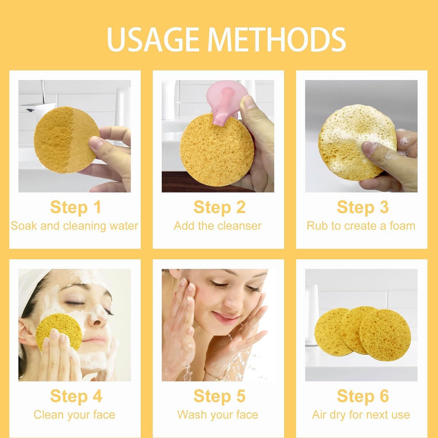 Round Shaped Compressed Facial Sponge 50pcs 08289