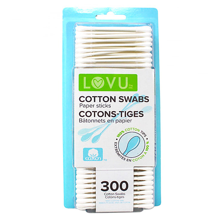 Lovu Cotton Swabs 100% Cotton Tips 300 ct 13486