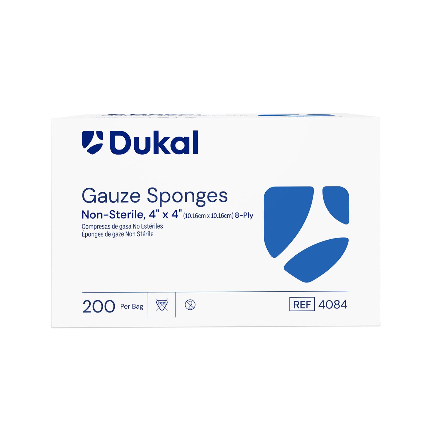 Dukal Non-Sterile Gauze Sponges 4"x4" 8-Fly 200ct. #4084