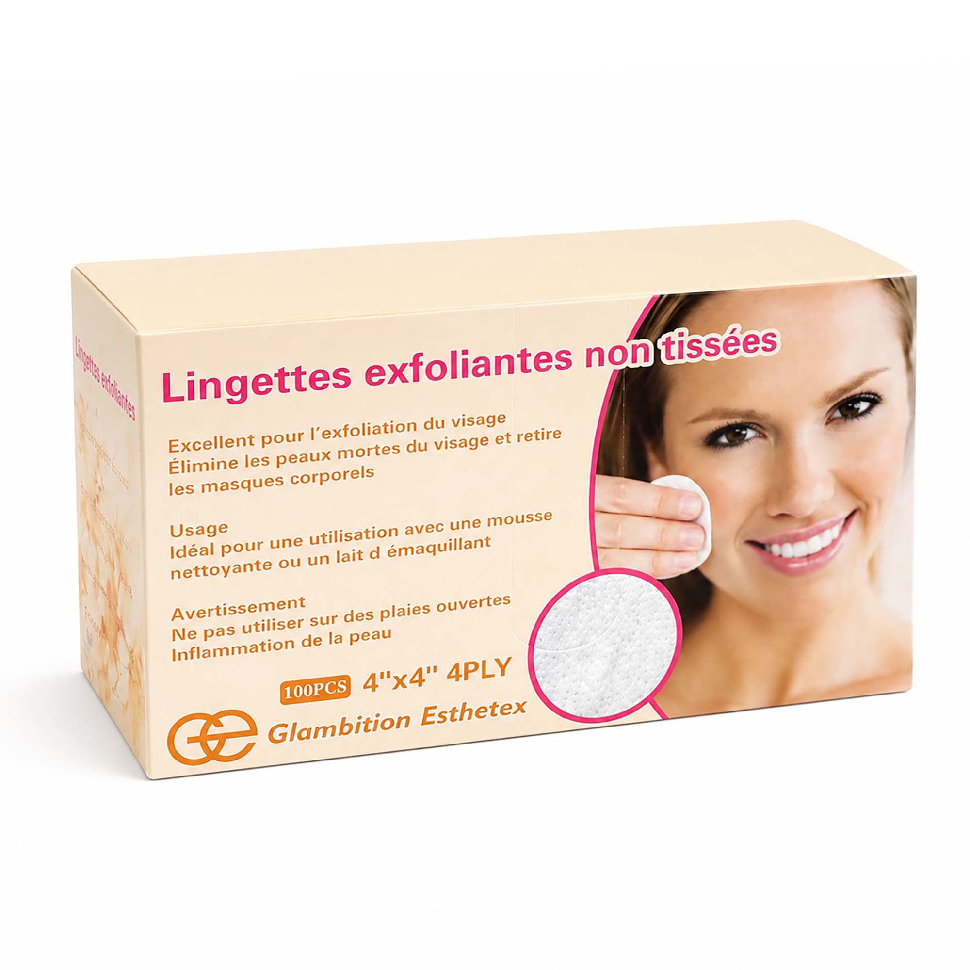 GE - Exfoliating Wipes (Non Woven) 100ct 4"x4" 4PLY