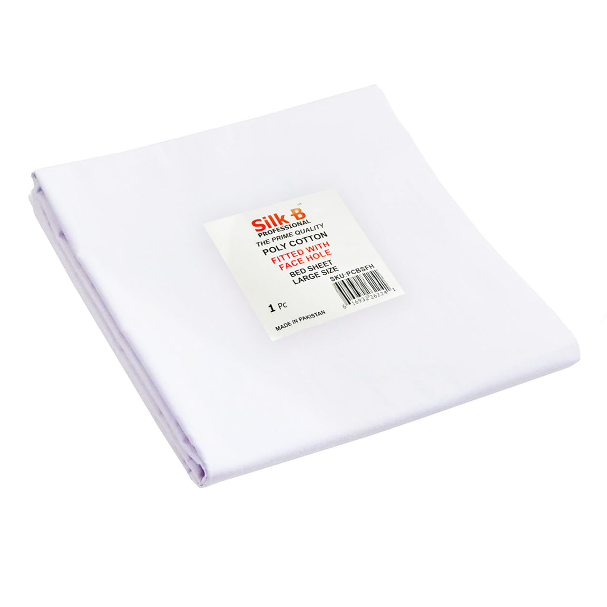 Drap-housse en polycoton Silk-B avec trou pour le visage 26224