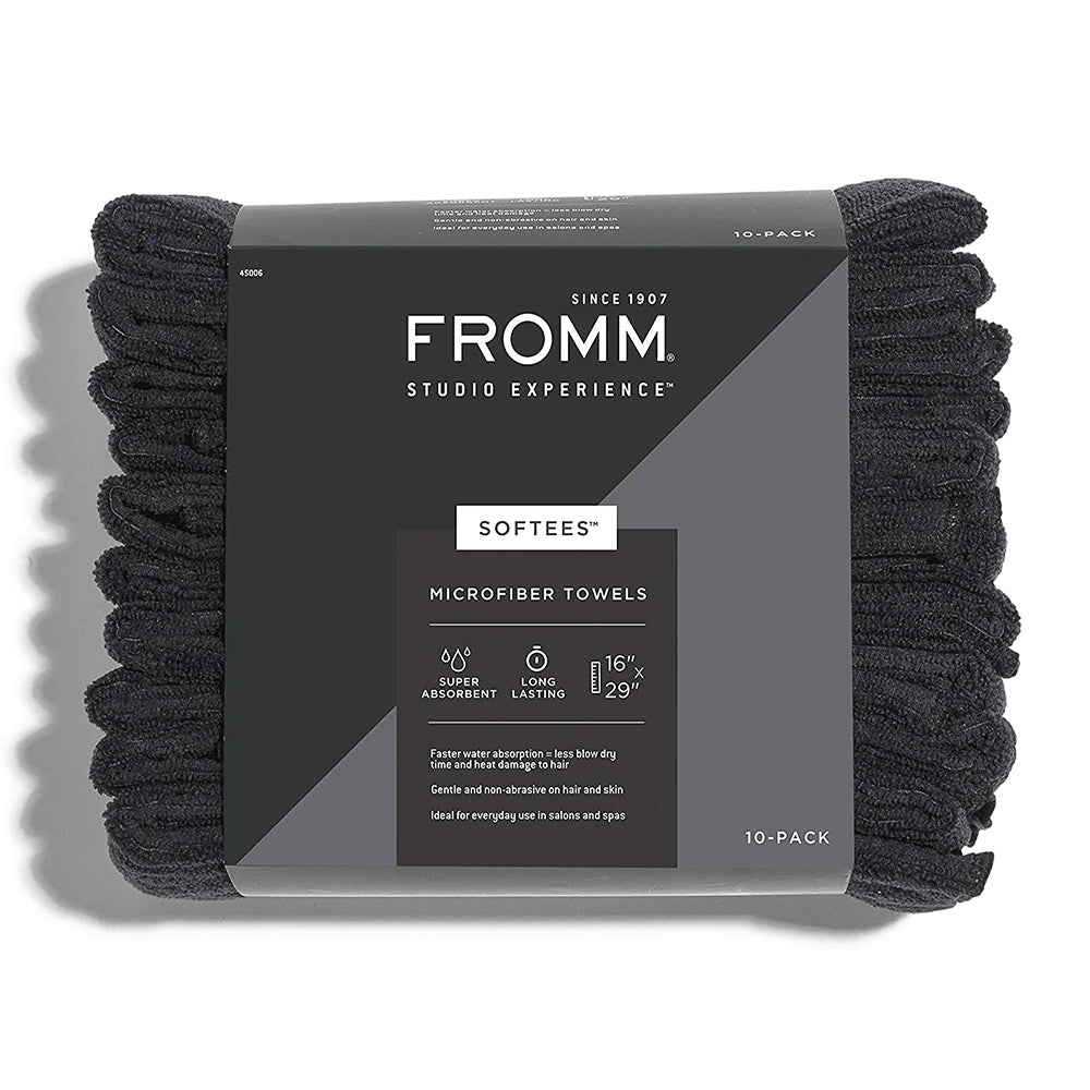 FROMM Softees Microfiber Towels 10PK Black 45006