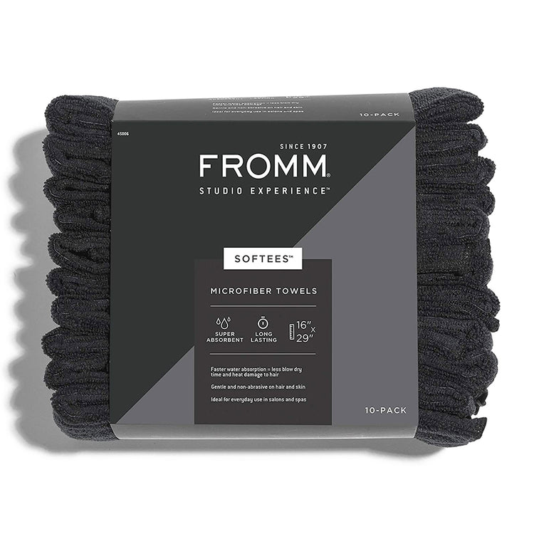 FROMM Softees Microfiber Towels 10PK Black 45006