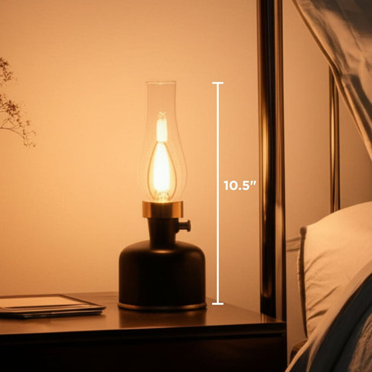 Abbott Lantern LED Lamp with Chimney 10.5"H - Black 54678