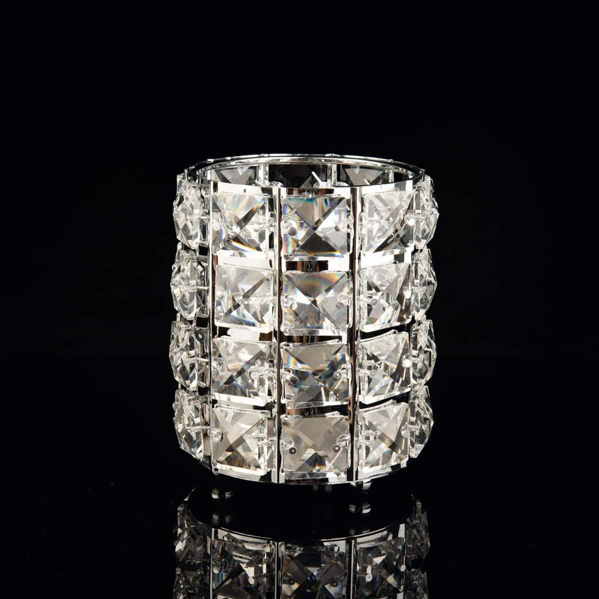 Crystal Brush Holder Silver B-CBH-S 00252