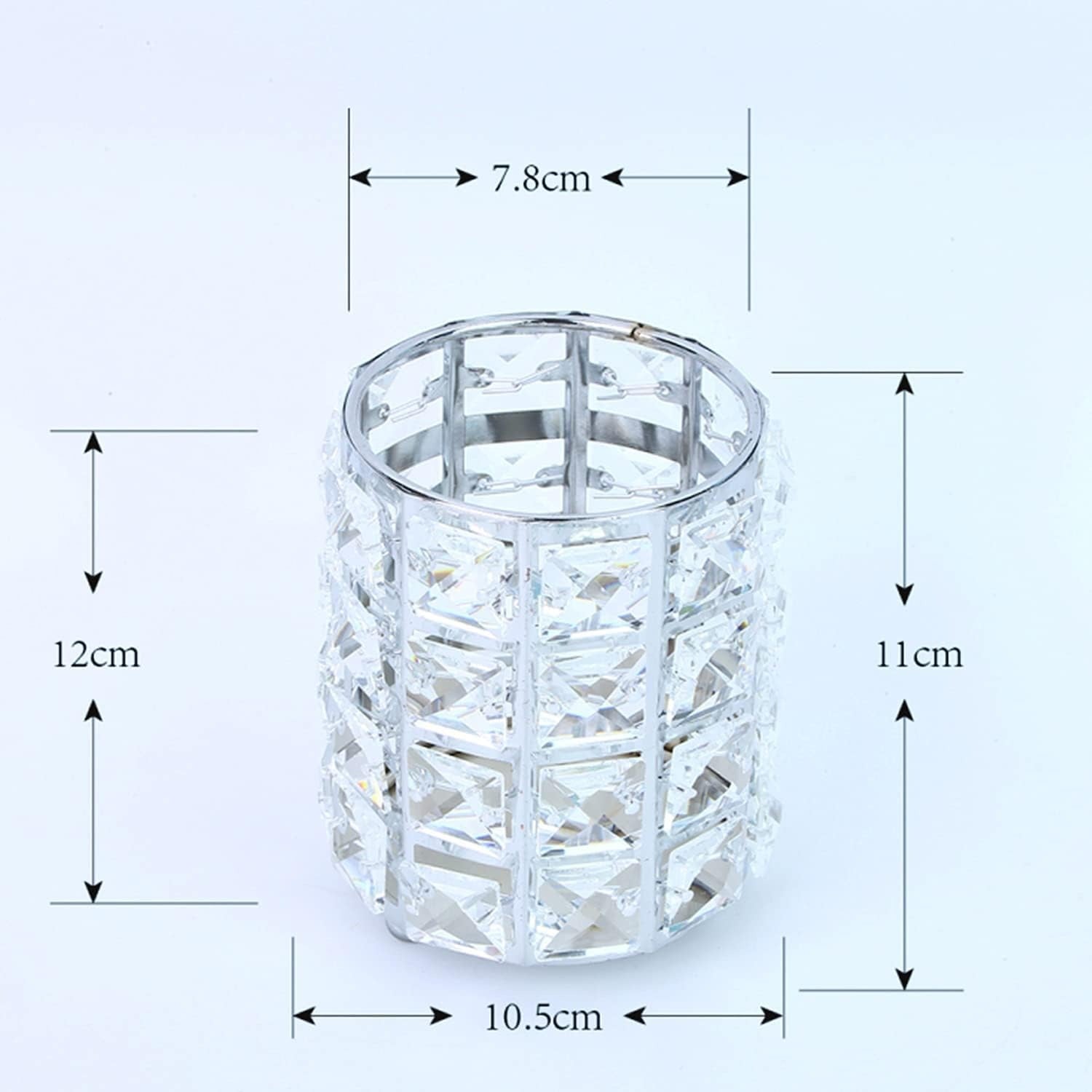 Crystal Brush Holder Silver B-CBH-S 00252