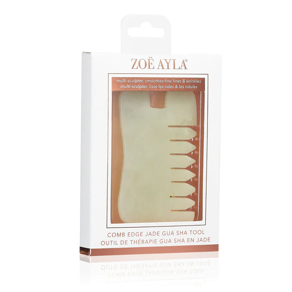 Zoe Ayla Comb Edge Jade Gua Sha Tool RT393-JDGST/01745