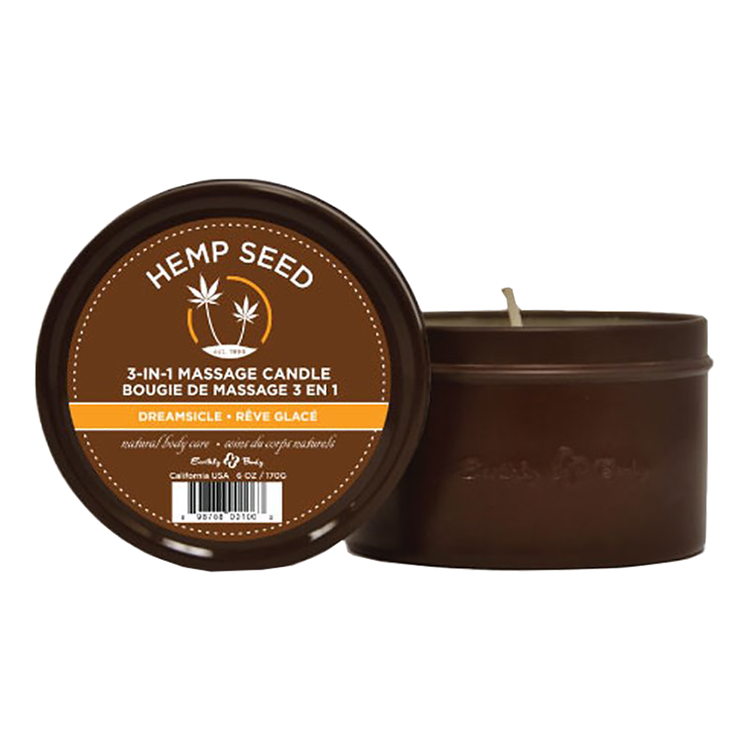 Earthly Body 3-In-1 Massage Candle 6 oz - Dreamsicle HSC006
