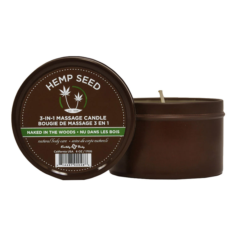 Earthly Body 3IN1 Massage Candle 6ozNaked In The WoodsHSC022