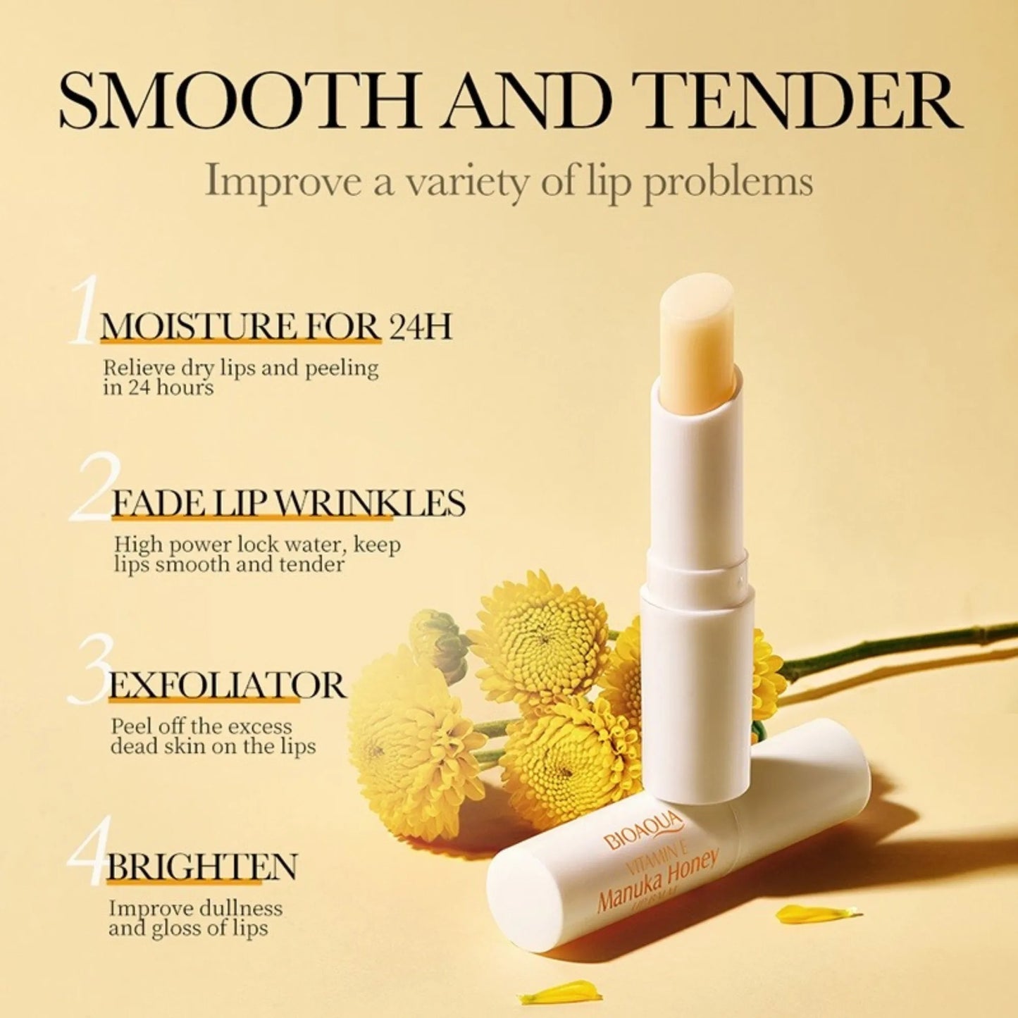 Bioaqua Vitamin E Manuka Honey Lip Balm 26031