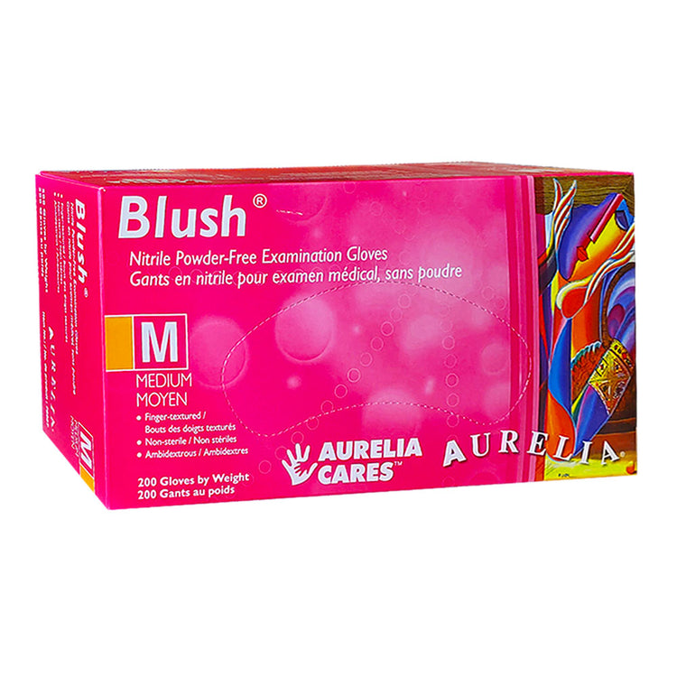 Aurelia Blush Nitrile Powder-Free Gloves Pink 200PK M 78887