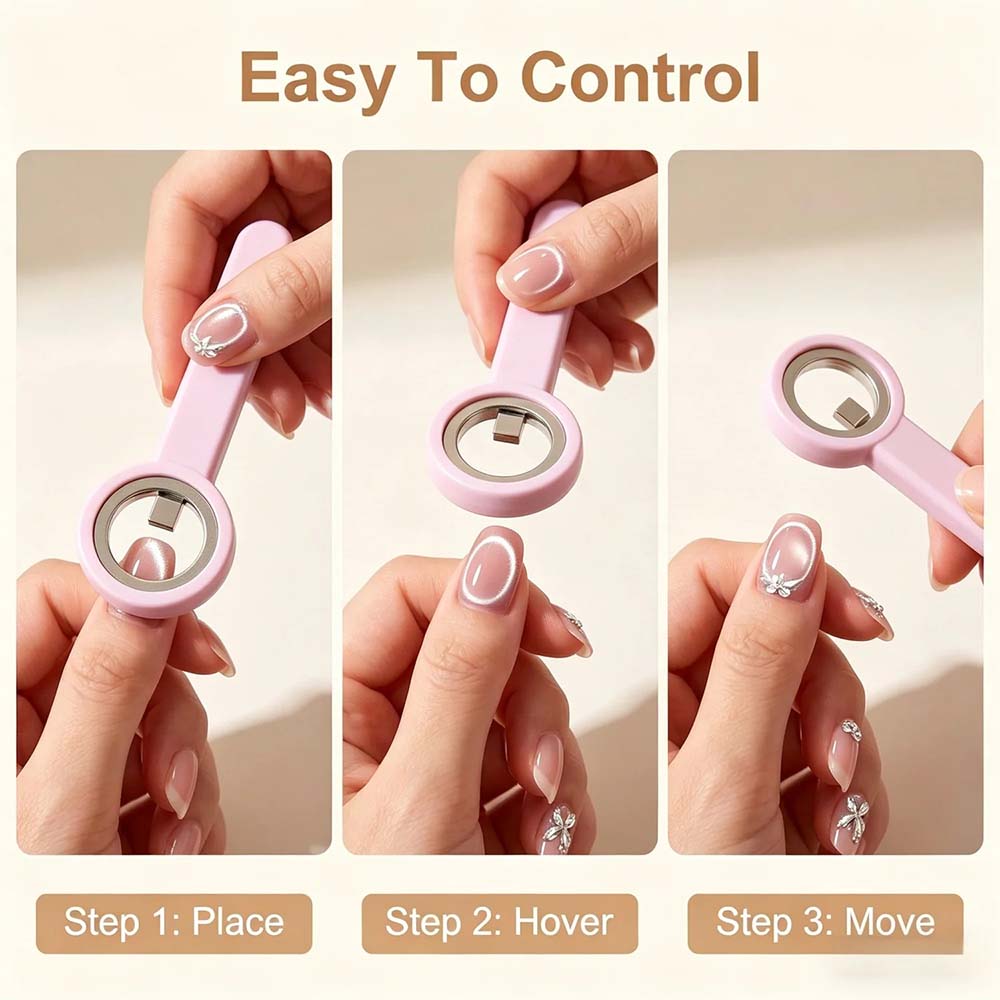 3-Second Hollow Cat Eye Power Ring Magnet Pink 10083