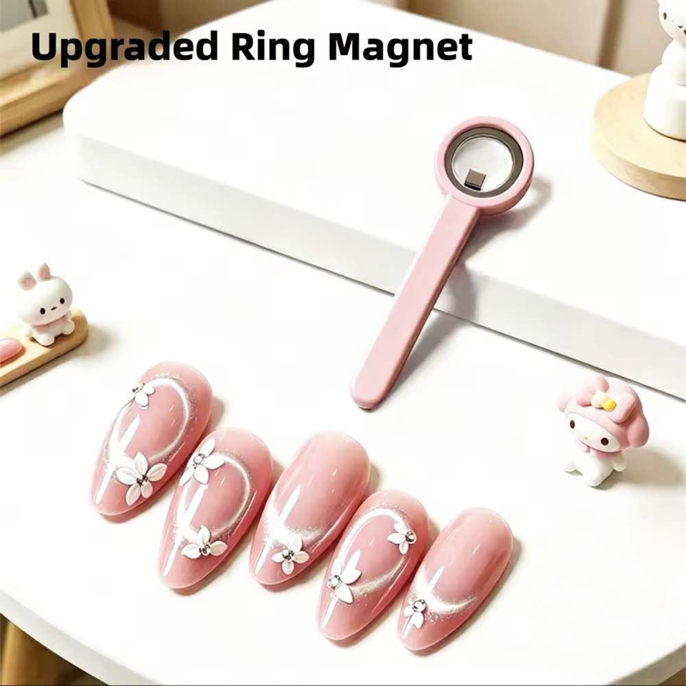 3-Second Hollow Cat Eye Power Ring Magnet Pink 10083