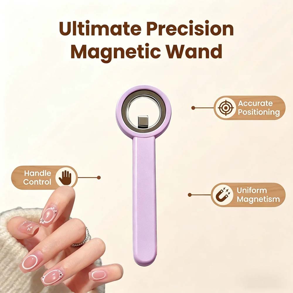 3-Second Hollow Cat Eye Power Ring Magnet Purple 10085