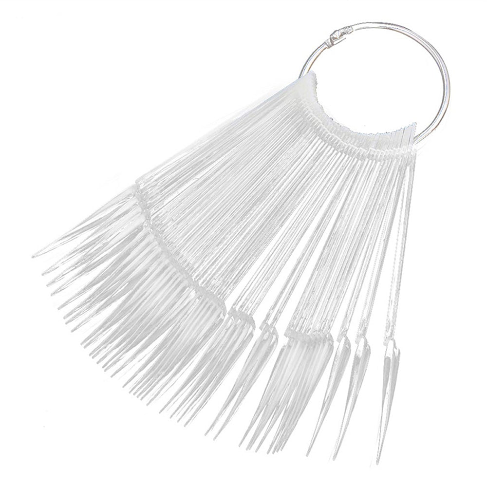 Cre8tion Chart Fan 50 pcs Stiletto Nail Tips Clear 10208