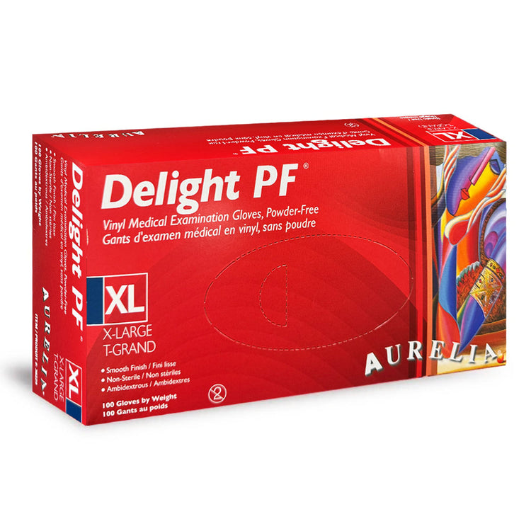 Aurelia Delight PF Vinyl Powder-Free Gloves 100PK XL 38229