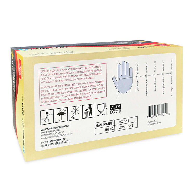 Hands On Blackshield Nitrile Black Gloves Small 110BLK 73221