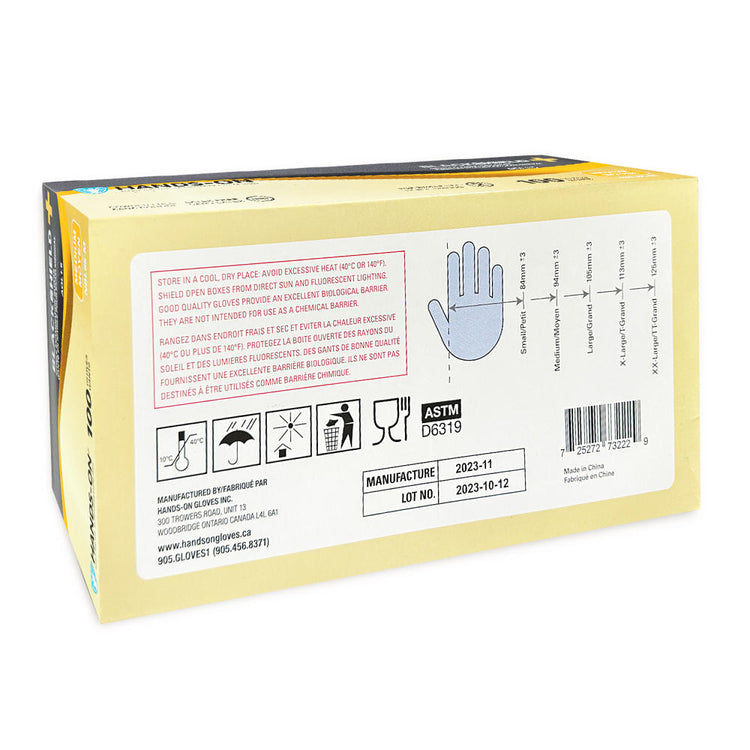 Hands On Blackshield Nitrile Black Gloves Medium 120BLK73222