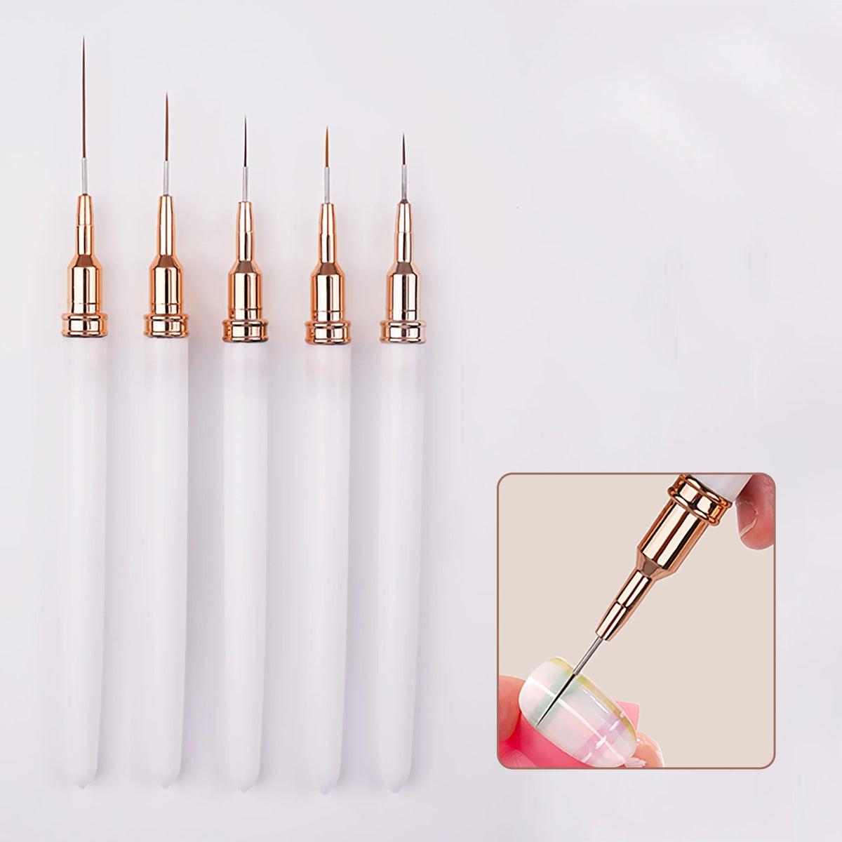 Ensemble de pinceaux liners pour nail art 5 pièces 14650