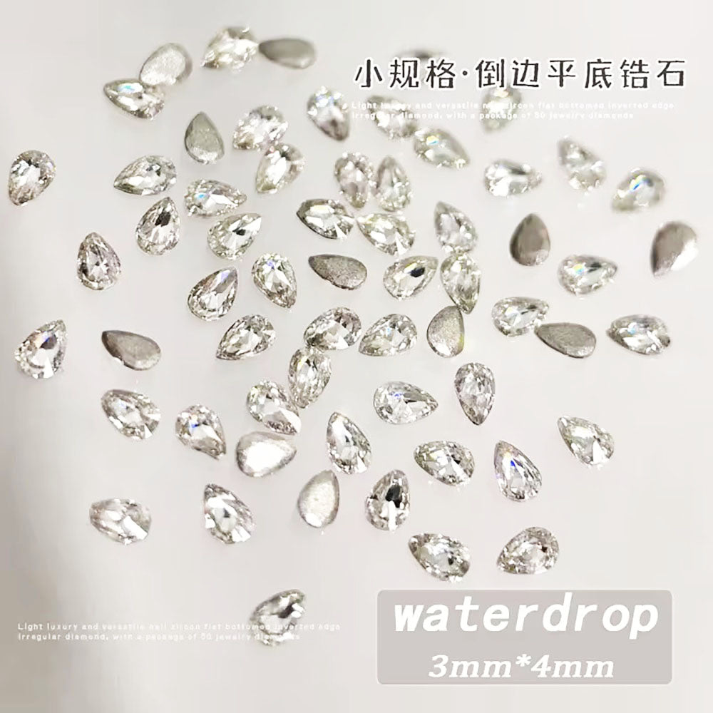 Mini Rhombic Diamonds Nails Gemstones 100pcs 20620