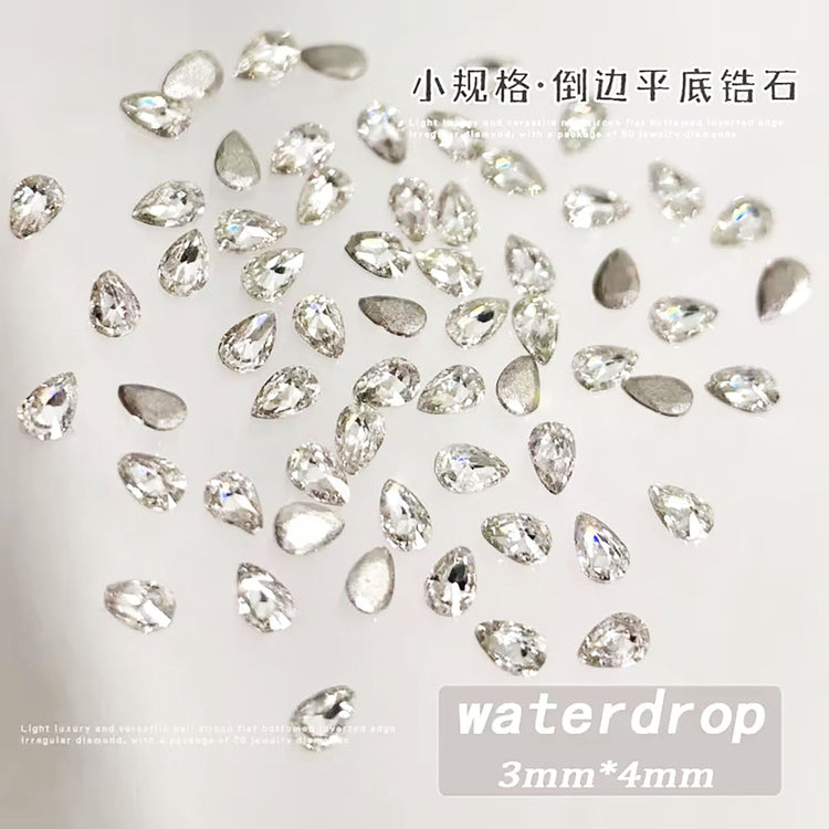 Mini Rhombic Diamonds Nails Gemstones 100pcs 20620