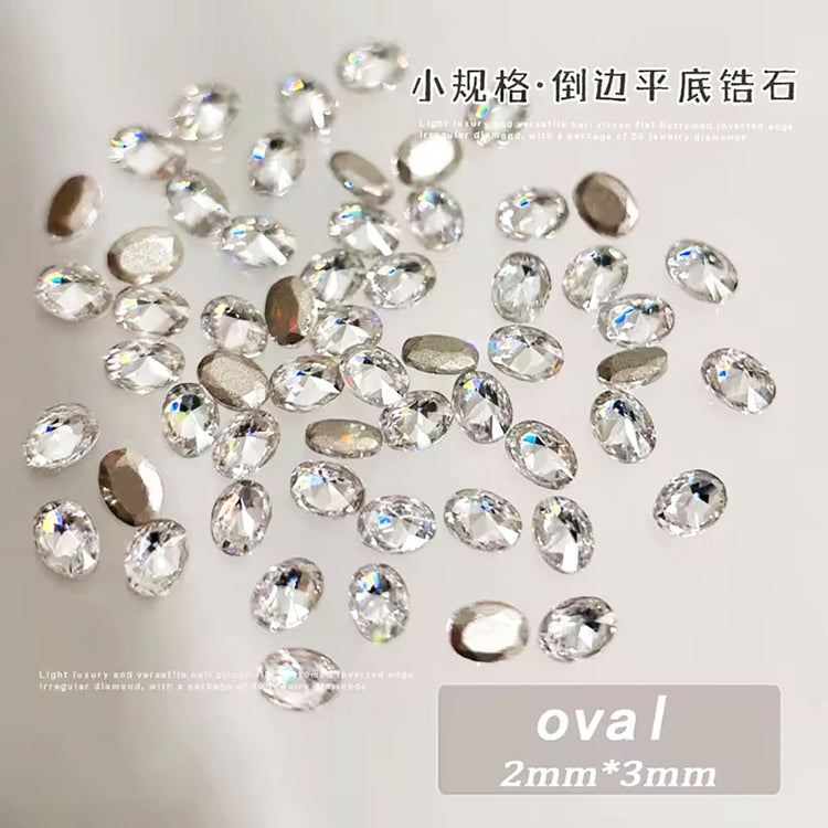Mini Rhombic Diamonds Nails Gemstones 100pcs 20781