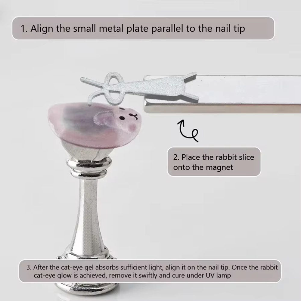 Cute Rabbit Shaped Cat Eye Magnet Set 24050