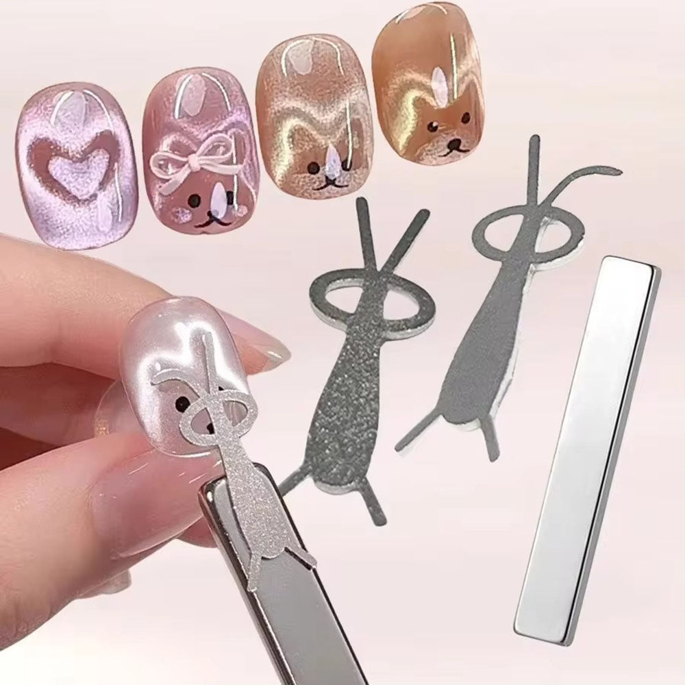 Cute Rabbit Shaped Cat Eye Magnet Set 24050