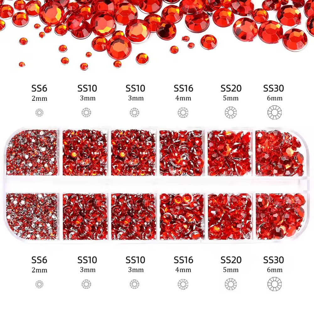 Đá Rhinestone Đính Móng Tay Pha Lê Kim Cương Trong Suốt Hỗn Hợp 24512