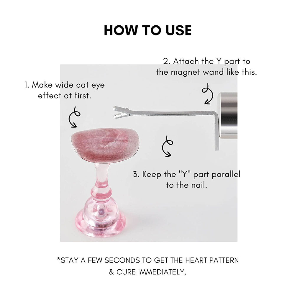 3D Heart Shaped Cat Eye Nail Magnet Set 25915