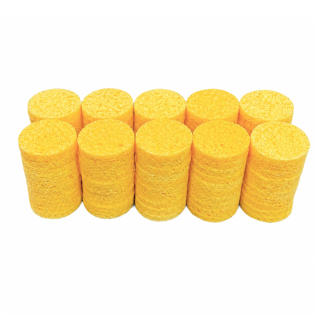 Silk B Round Cellulose Beauty Sponges Yellow 100pk 26047
