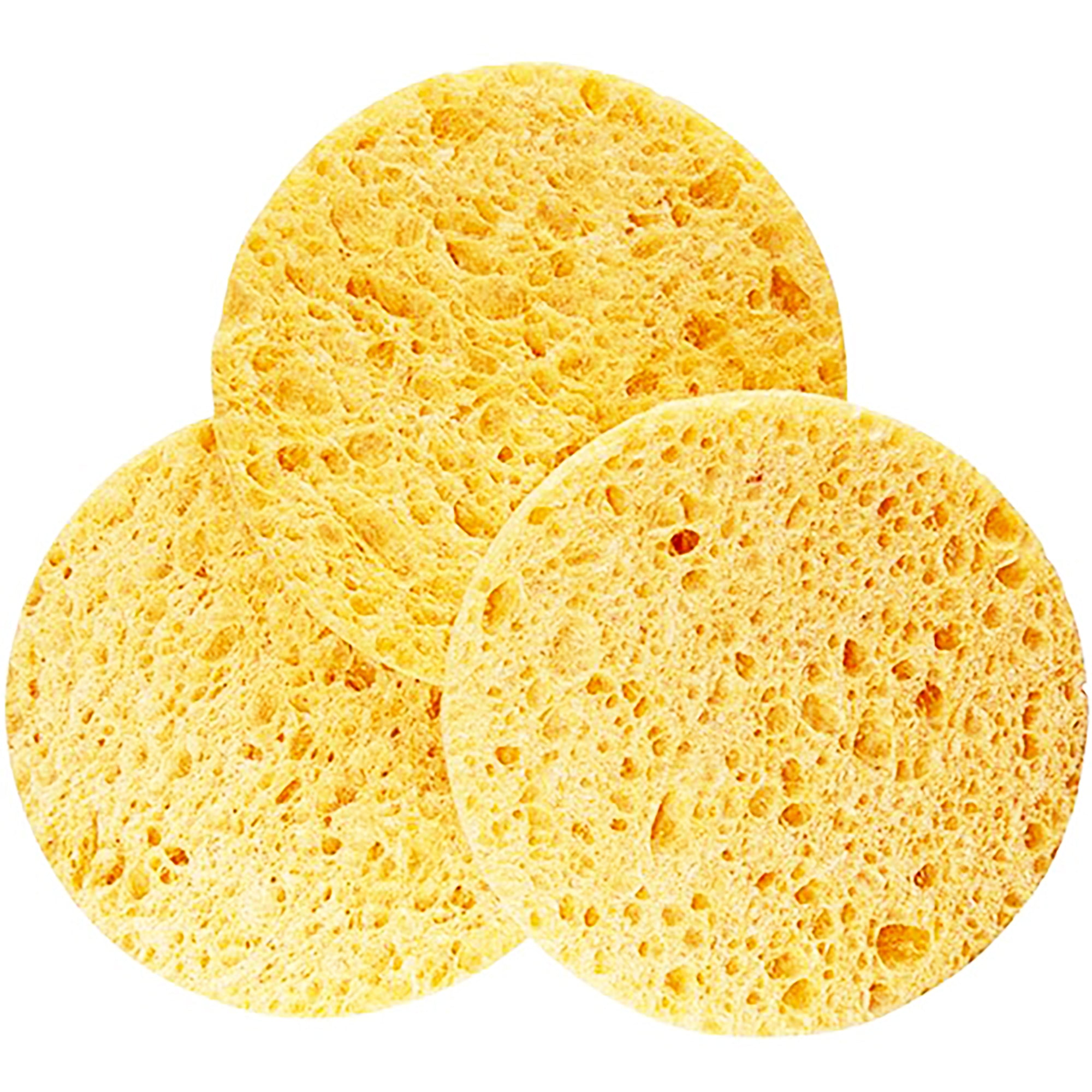 Silk B Round Cellulose Beauty Sponges Yellow 100pk 26047