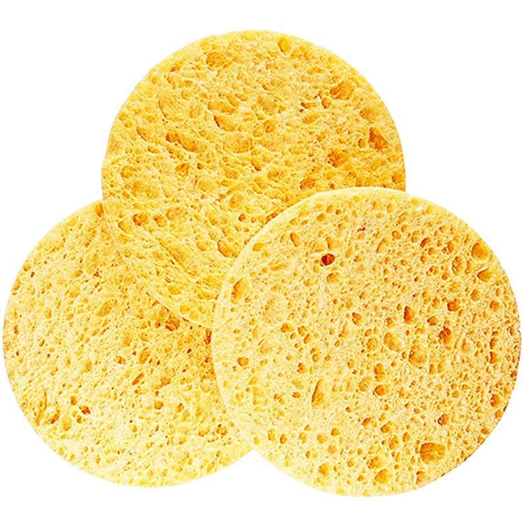 Silk B Round Cellulose Beauty Sponges Yellow 100pk 26047