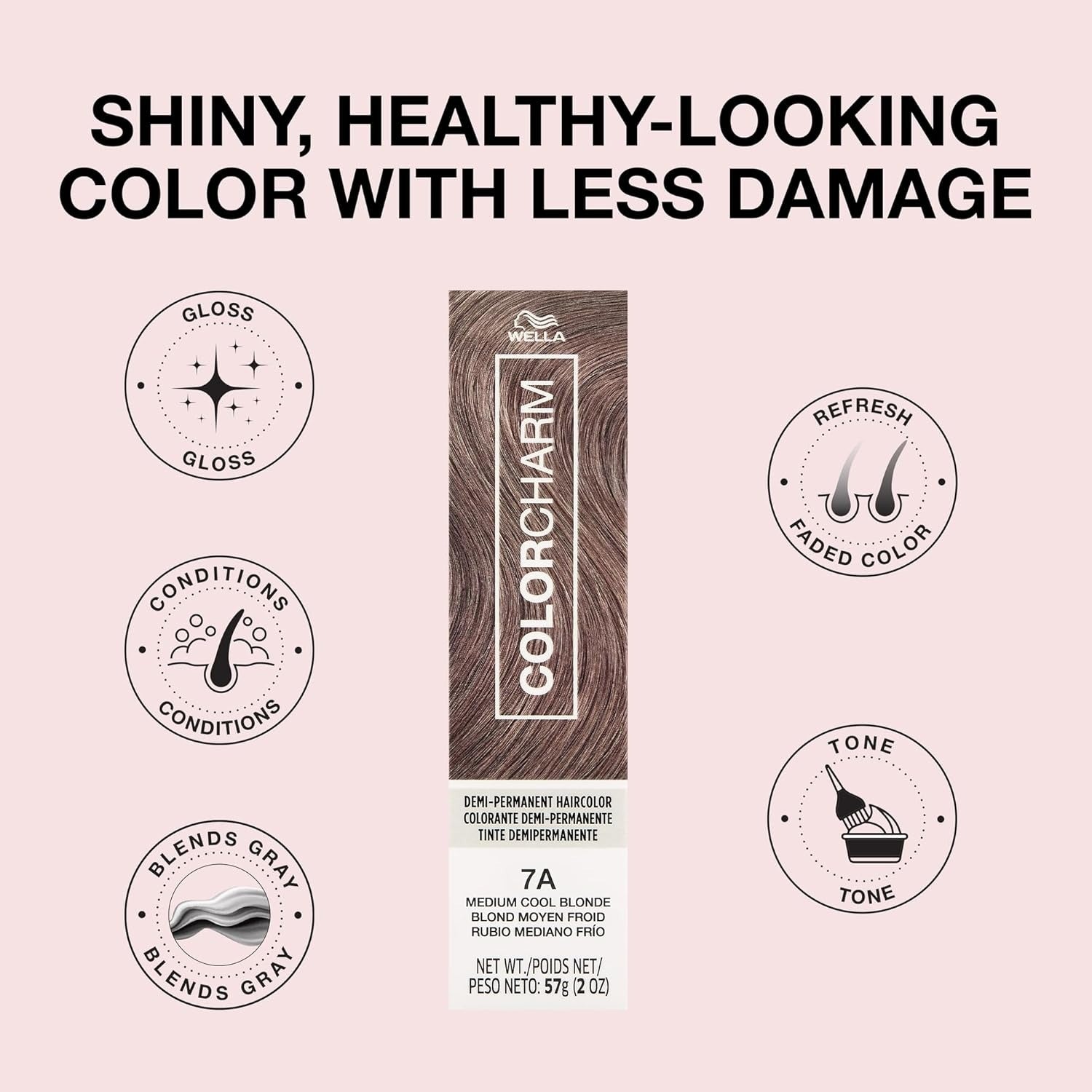 Wella Color Charm 7A Medium Cool Blonde 2 oz 31728