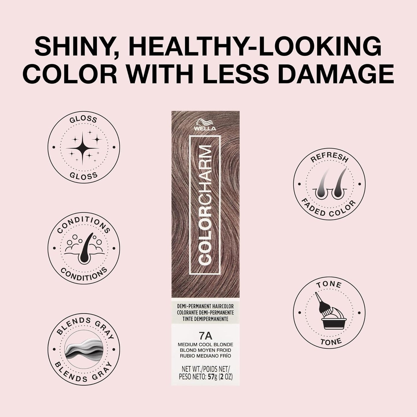 Wella Color Charm 7A Medium Cool Blonde 2 oz 31728