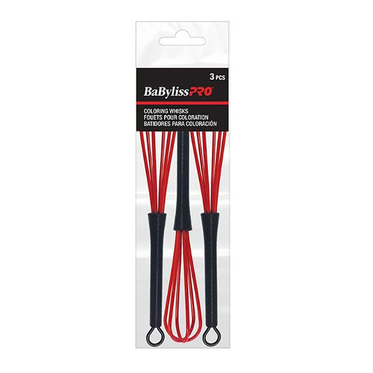 BaBylissPRO Coloring Whisks Round Red 3pcs BESWHISK1UCC
