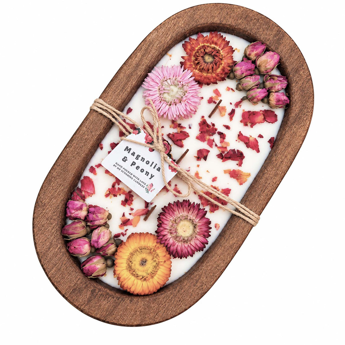 Dough Bowl 3 Wood Wick Candle - Magnolia & Peony 37508