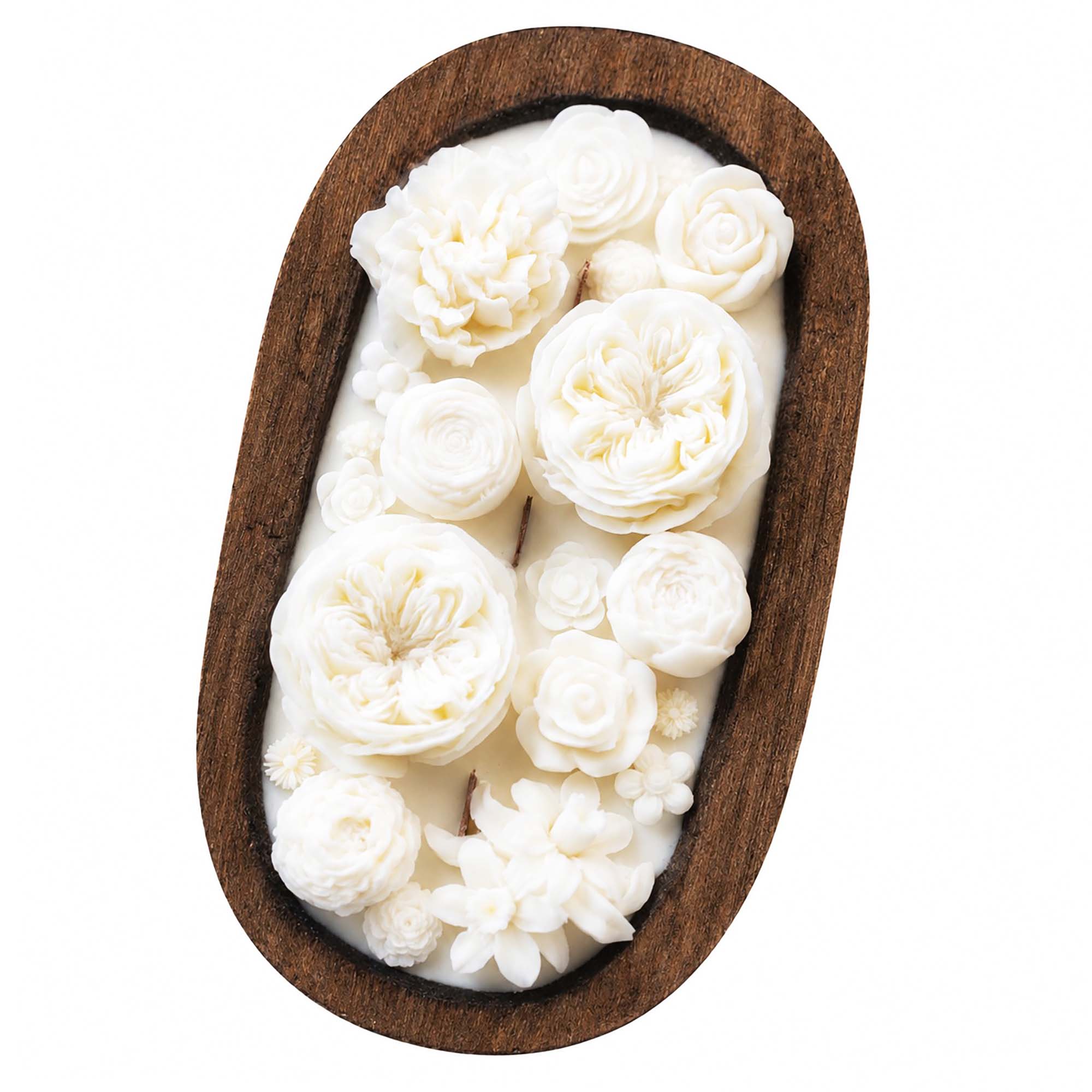 Flowers Dough Bowl Candle - White Oak & Vanilla 37512
