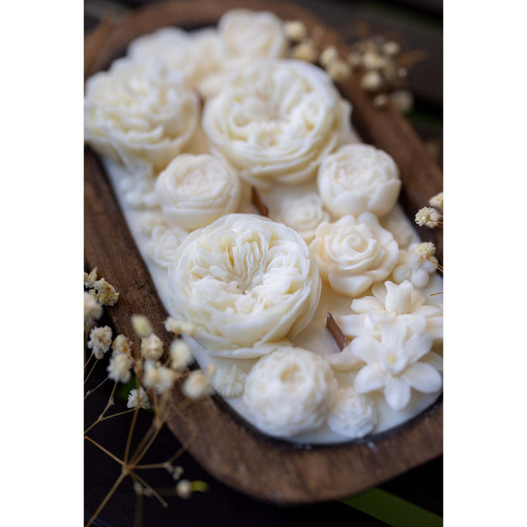 Flowers Dough Bowl Candle - White Oak & Vanilla 37512