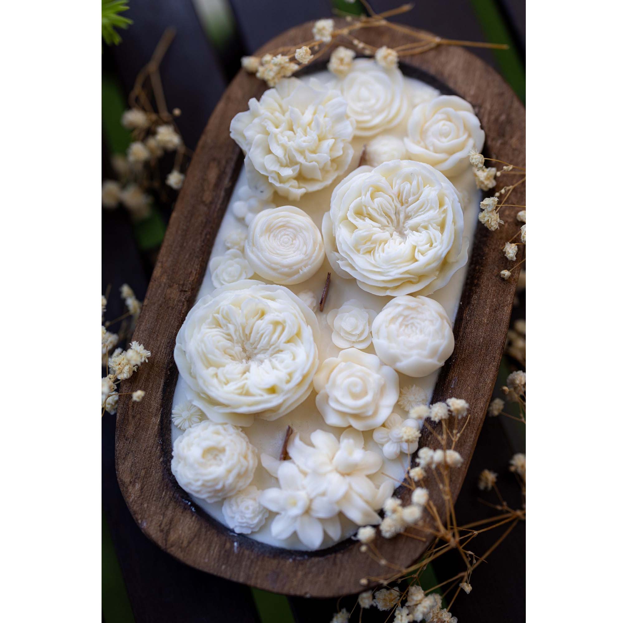 Flowers Dough Bowl Candle - White Oak & Vanilla 37512